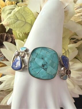 Whitney Kelly 925 Sterling Silver & Stones Toggle Bracelet